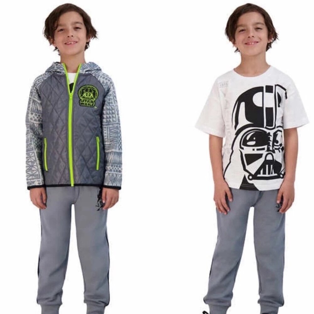 NEW STAR WARS Kids Boys 3-pc Sweater Fleece Set Hoodie+Shirt+Pant Size 3T
